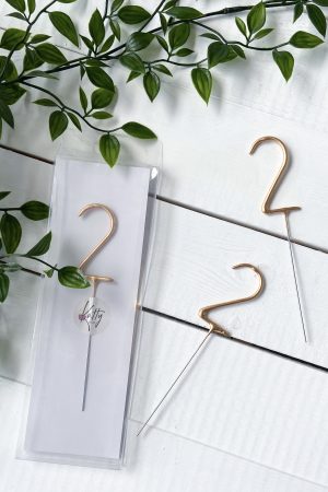 Бенгальская свеча для торта цифра 2 золото 16 см