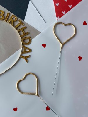 Бенгальская свеча Сердце золото 16 см — изображение 4