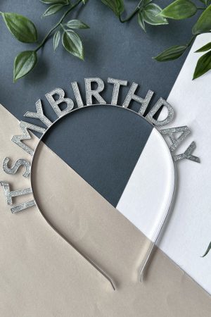 Ободок С Днем Рождения It's my birthday серебро 1 шт, 17 см