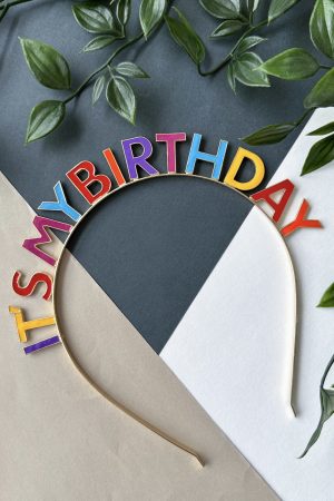 Ободок С Днем Рождения It's my birthday яркий разноцветный 1 шт, 17 см