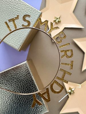 Ободок С Днем Рождения It's my birthday красное золото 1 шт, 17 см — изображение 4
