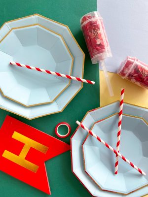 одноразовые голубые тарелки с золотым краем для сервировки Сергиев Посад