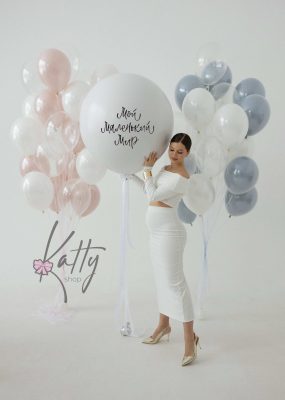 прозрачные и двойные шары на baby shower